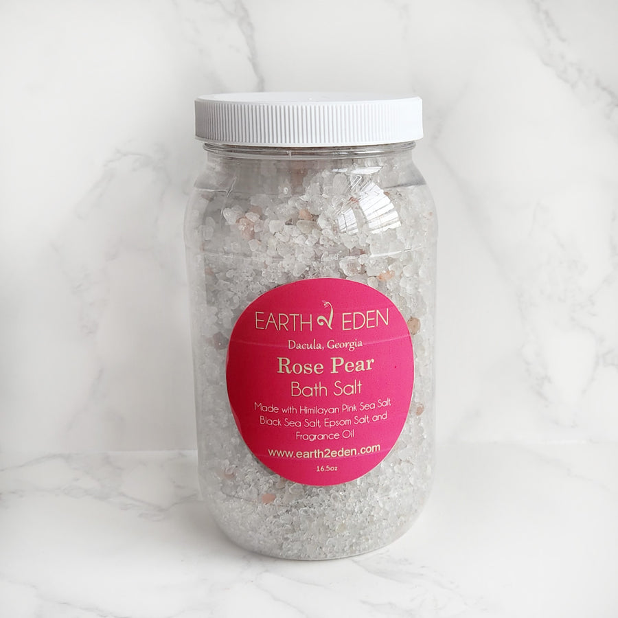 Rose Pear Bath Salt (16oz)